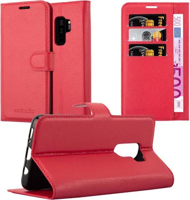 Obrázek produktu pro Cadorabo pouzdro pro Samsung Galaxy S9 PLUS Protective Case v červené barvě, kryt na mobil s magnetickým zavíráním