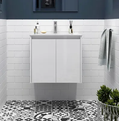 Produktbild von BALTIC Unterschrank 800 2 Türen + Waschbecken White Satin