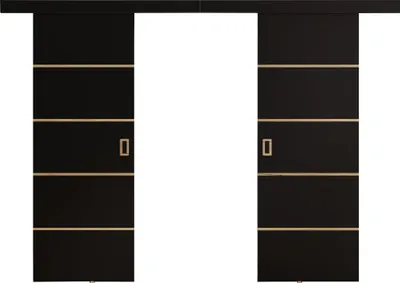 Obrázek produktu pro KIER FURNITURE Moderní posuvné dveře Duo 132 - Univerzální - Černá 132x205x1,6 cm