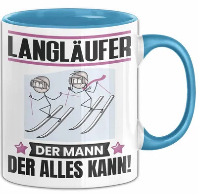 Produktbild von Langläufer Tasse Geschenk für Langläufer Der Mann Der Alles Kann Geschenkidee zum Geburtstag (Blau)