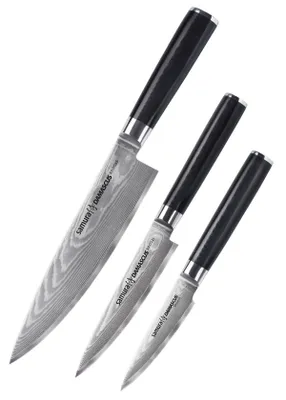 Produktbild von Samura DAMASCUS Kochmesser Set 3-teilig - Messerset Küchenmesser scharf Damast