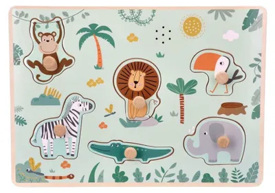 Zdjęcie produktu dla Drewniana układanka z dźwiękiem Adam Toys, Safari