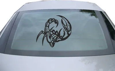 Produktbild von Indigos UG - Aufkleber Heckscheibe & Motorklappe DE2475 - schwarz - 600x553 mm - Skorpion - Auto Scheiben Fenster Heckklappe Tuning Racing JDM - Die cut