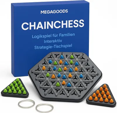 Produktbild von Kettenschach Logikspiel für Familien Interaktiv Strategie Tischspiel DE.