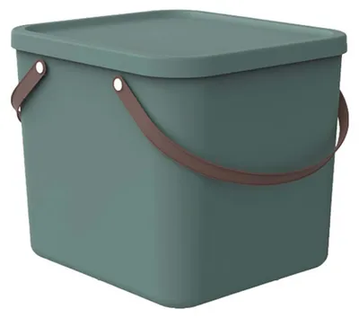 Obrázok produktu pre Úložný box Rotho 40L Albula - plastový box s vekom - stohovací box 39,5 x 38,0 x 34,0 cm - plastový box Organizér univerzálny box
