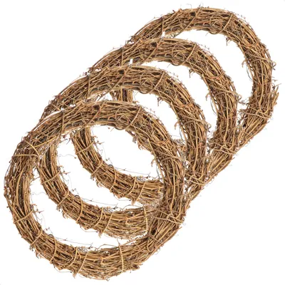 Produktbild von com-four® 4x DIY Deko Holz-Kranz zum basteln - Kranz aus Rattan zum Dekorieren von Fenstern, Tische und Türen
