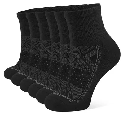 Productafbeelding van Damessokken voor sneakers, 6 paar, katoen, met padding, ademend, zwart/wit/grijs, maat 39-42
