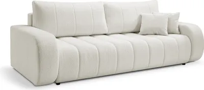 Image de DomoHome BALOO Canapé-lit avec fonction sommeil, Canapé-lit - Canapé moderne avec coffre de lit et espace de rangement, surface de couchage 144x200 cm, Meuble de salon, Dimensions : 248x88x105 cm, en blanc