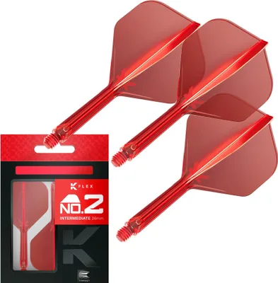 Produktbild von Target Darts K Flex Integrierte Dartflights No.2 - Intermediate 26mm, Rot