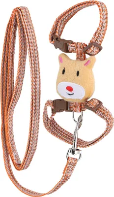 Image de AntiLost harnais pour chats avec laisse, sangle réglable anti-fugue pour animaux de compagnie pour la promenade (orange)