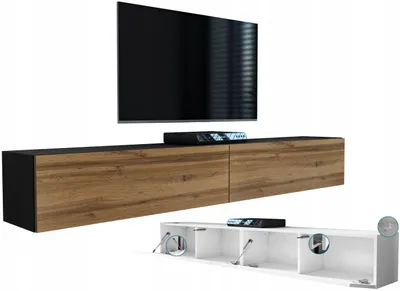 Zdjęcie produktu dla Wisząca szafka pod telewizor rtv nowoczesna dąb wotan 210cm