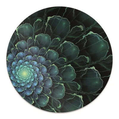 Obrázok produktu pre Okrúhla Podlahová ochranná podložka - Ochranná podložka pod stoličku - Podlahová podložka - 140x100 cm - Zelený kvet