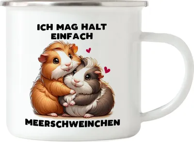 Produktbild von Ich mag halt einfach Meerschweinchen Emaille Tasse Meerschweinchen-Besitzer Nagetier