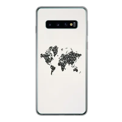Produktbild von MuchoWow® Handyhülle Schutzhülle Hülle für Samsung Galaxy S10 Weltkarte - Zahlen - Schwarz Silikon Softcase Handy Hülle - Handytasche