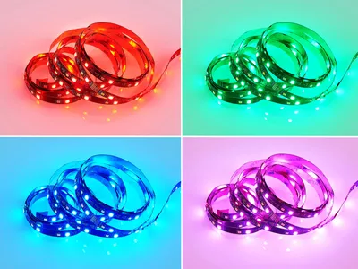 Image de Bandes LED RGBWW à intensité variable avec télécommande, autocollantes - 3 mètres
