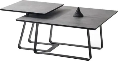 Produktbild von Gruppe Couchtisch Beisteltisch Kaffeetisch Grau 2tlg Set Tisch Holz