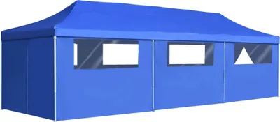 Obrázok produktu pre Skladací párty stan s 8 bočnými stenami 870x291x315 cm modrý