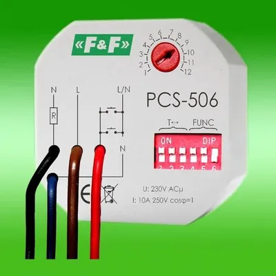 Zdjęcie produktu dla F&F | Przekaźnik czasowy PCS-506 - 230V - Kompaktowy - 8 funkcji - Łatwa instalacja - Wysoka wydajność