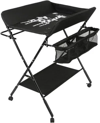 Productafbeelding van Baby Commode - Verschoontafel Luiertafel - Babyverzorging Thuis - Inklapbaar en Stabiel - 50 kg Draagvermogen - Zwart