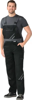 Produktbild von Planam  Highline Latzhose schwarz/schiefer/zink Gr. 28, 2712028