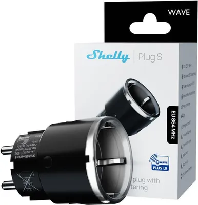 Zdjęcie produktu dla Shelly · Podtynkowa · „Wave Plug S Black LR” · Z-Wave