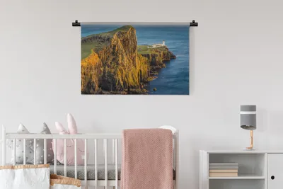 Produktbild von MuchoWow® Wandteppich Wandbehang Leuchtturm auf dem Felsen auf der Isle of Skye 90x60 cm Tapisserie Dekoration Wandtuch - Wandskulpturen - Bildteppich