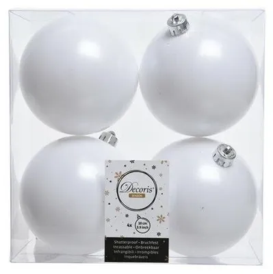 Produktbild von Weihnachtsbaumkugeln bruchfest Ø 10 cm 4 Stück weiß matt