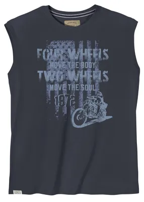 Produktbild von Redfield XXL Muskelshirt Motorrad-Print denimblau