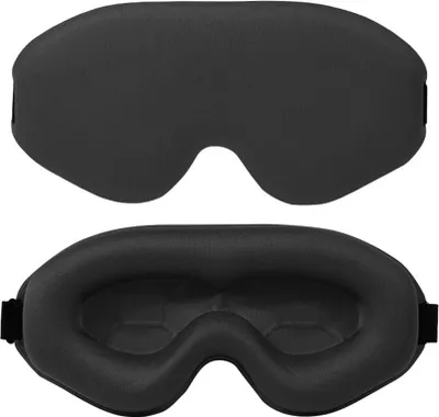 Immagine prodotto di INF Mascherina per occhi 3D: Poliestere e memory foam, comfort per il sonno Nero