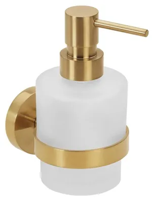 Produktbild von X-ROUND GOLD Seifenspender 200ml, Milchglas, Gold matt