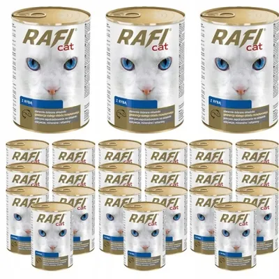 Zdjęcie produktu dla Karma dla kota z rybą Rafi Puszka 415 g x 24 sztuki