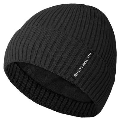 Productafbeelding van Beanie voor Dames en Heren - Muts - Wintermuts met Warme & Zachte Binnenvoering - One Size - Zwart