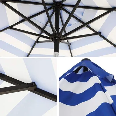 Produktbild von Famanu Sonnenschirm Ø 265 cm mit UV-Schutz 50+ - blau-weiß gestreift