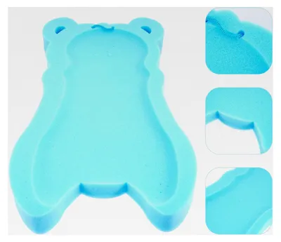 Produktbild von Badematte mit Schwammkissen für Kleinkinder und Neugeborene, hautfreundlich und rutschfest, weiche Badewannenunterlage für Badesicherheit