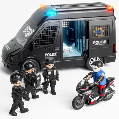 Produktbild von Polizeiauto Spielzeug, Reibungsgetriebener LKW, Licht und Ton, für Kinder