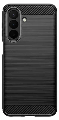 Immagine prodotto di Custodia in silicone con effetto carbonio e texture spazzolata, colore nero, per Galaxy A27