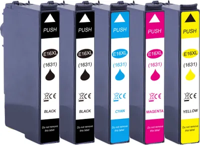 Produktbild von 5er Sparpack ersetzt Epson 16XL (16) Druckerpatronen