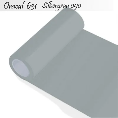 Produktbild von Oracal 631 - Orafol matt - für Küchenschränke und Dekoration Folie 10m (Laufmeter) - 63 cm Folienhöhe - 90-silbergrau + GRATIS ein Schmetterlingsset W400 von Indigos UG