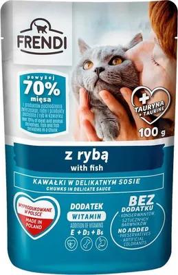 Productafbeelding van FRENDI stukjes in saus met vis - natvoer voor katten - 100 g