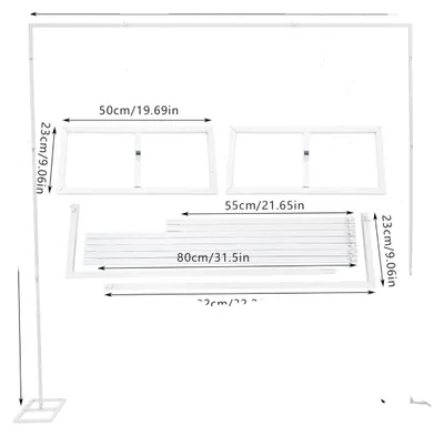 Image de Arche de mariage, structure métallique résistante, design moderne, BLANC, 2,4 m