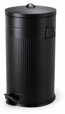 Image de Poubelle Relaxdays, 40 litres, pour cuisine, avec seau intérieur amovible, pédale, système de fermeture en douceur, métal, poubelle rétro à pédale, noire, Image générée par une IA
