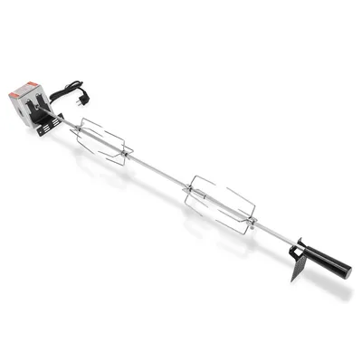 Obrázok produktu pre TolleTour Grilovací rožeň 117cm 220-240V nerezová oceľ 4 svorky na mäso, otočný rožeň Rôtisserie Elektrický otočný rožeň Rotisserie Otočný rožeň Camping
