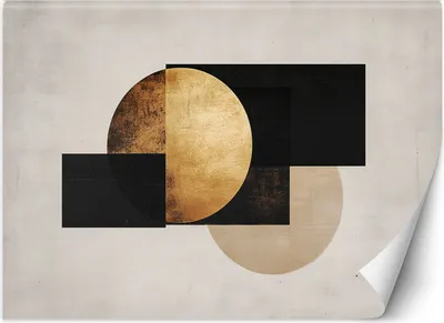 Produktbild von Vlies fototapete Geometrische Abstraktion Grau-Gold 150x105 cm Feeby Beige inkl. Kleber einfache Montage