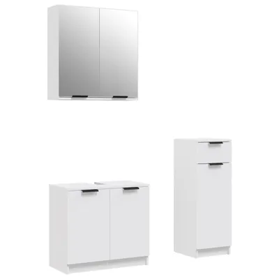 Produktbild von 3-tlg. Badmöbel-Set Weiß Holzwerkstoff