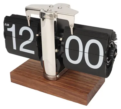 Productafbeelding van Flip Clock - Retro Tafelklok - Mechanische Klok - Zwart - Digitale Klok - Batterijgevoed - Geschikt voor Woondecoratie - Roestvrij...