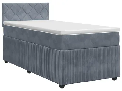 Immagine prodotto di vidaXL Letto a molle con materasso grigio scuro 90 x 200 cm in velluto