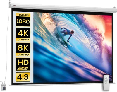 Produktbild von HOMCOM 4:3 Beamer Leinwand Elektrisch 171 x 130cm Projektionsleinwand Weiß