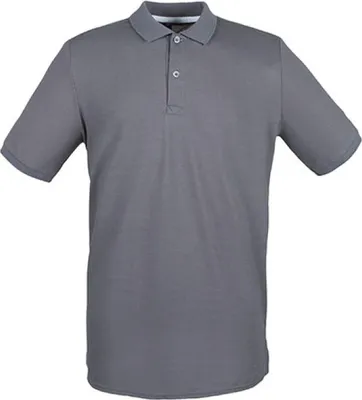 Produktbild von Henbury H101 | Herren Modern Fit Baumwolle Microfine-Piqué Polo Shirt - Farbe: Steel Grey - Größe: 3XL