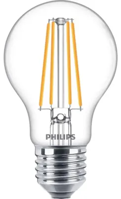 Produktbild von Philips Filament-Lampe, transparent, 60 W A60 E27, 4 W, 60 W, E27, 840 lm, 50000 h, Warmweiß