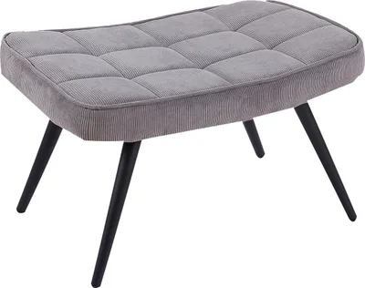 Produktbild von Hocker "UTA" aus Cord in grau. Abmessungen (BxHxT) 60x39x41 cm